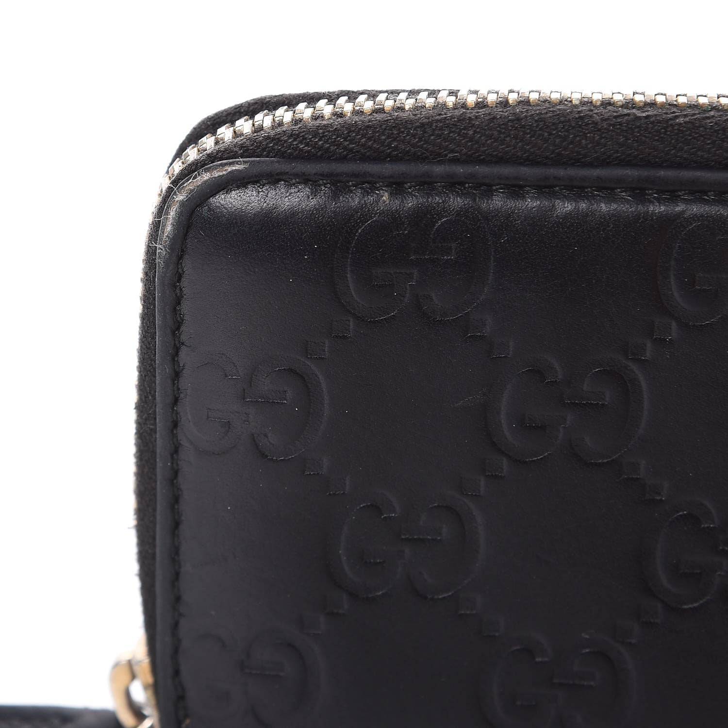 Gucci Guccissima Zip Around Card Case Black 11 of 14