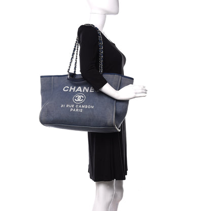 Chanel Canvas Medium Deauville Tote Blue 2 of 18