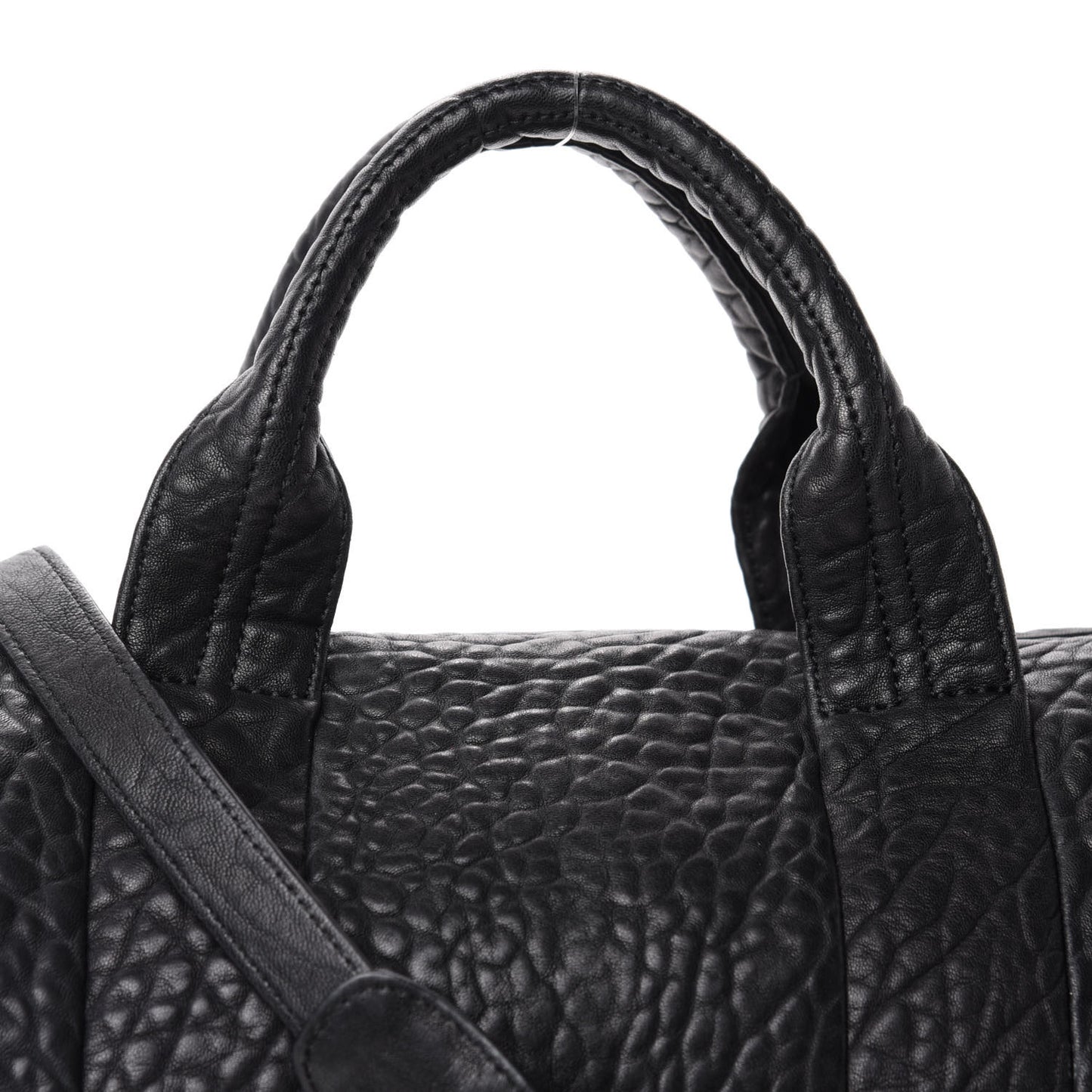 Pebbled Lambskin Rocco Black Rose Gold Hardware