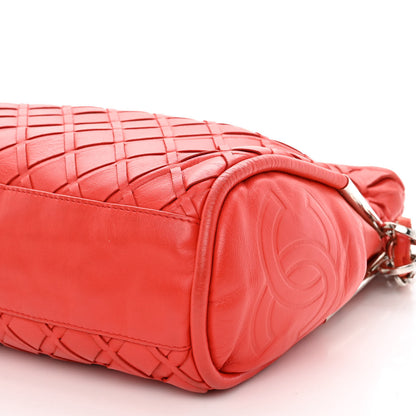 Chanel Lambskin Woven Medium Ultimate Soft Sombrero Hobo Red 10 of 11