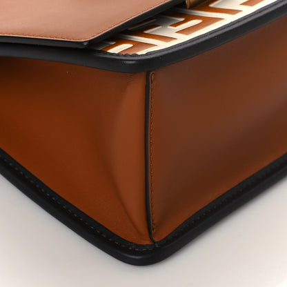 Fendi Vitello Century F is Fendi Bi-Color FF 1974 Embossed Small Kan I Shoulder Bag Camelia Saddler 9 of 10