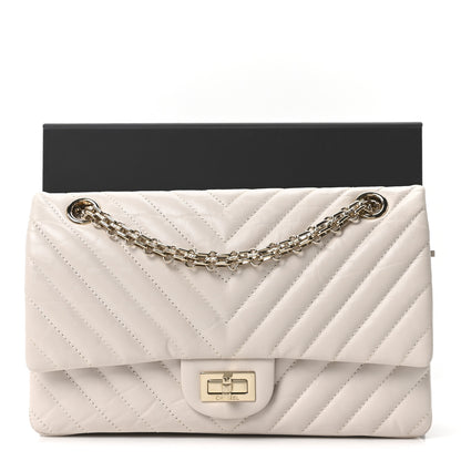 Chanel Aged Calfskin Chevron Quilted 2.55 Reissue 225 Flap Ivory 11 of 11
