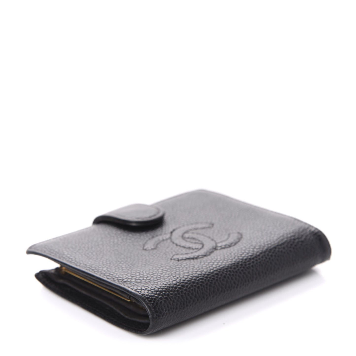 Caviar Timeless CC Compact French Wallet Black