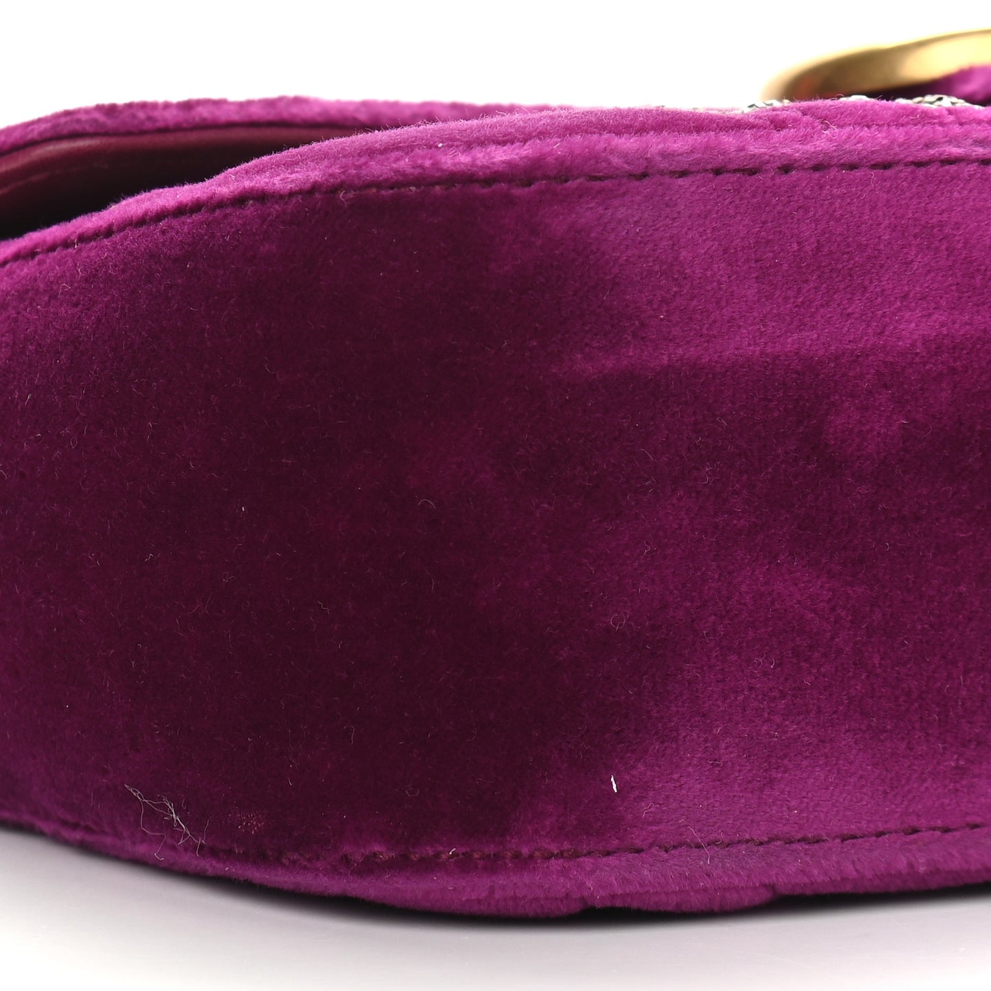 Velvet Matelasse Embroidered Mini GG Marmont Shoulder Bag Bordeaux