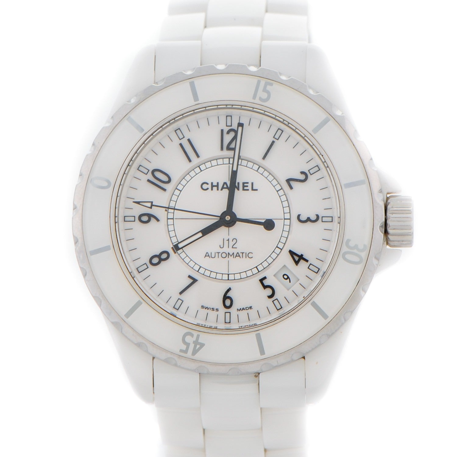 Chanel Stainless Steel Ceramic 38mm J12 Automatic Watch White 1 of 8