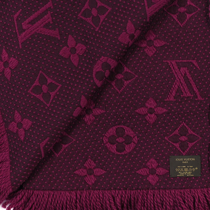 Louis Vuitton Wool Silk Logomania Scarf Cherry 3 of 4