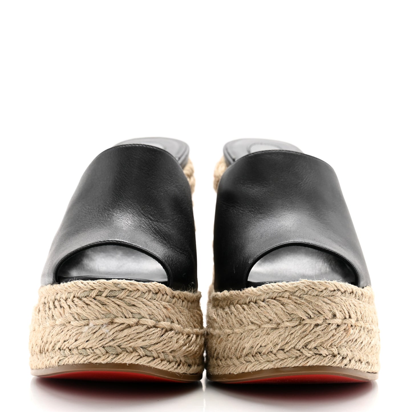 Calfskin Ariella Zeppa 130 Espadrille Sandals 37 Black Naturel