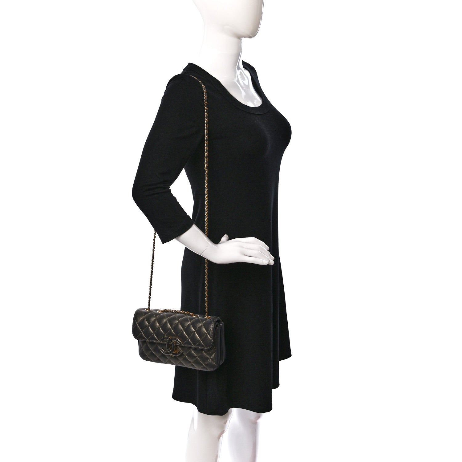 Chanel Lambskin Quilted Small CC Chic Flap Gold 2 of 9