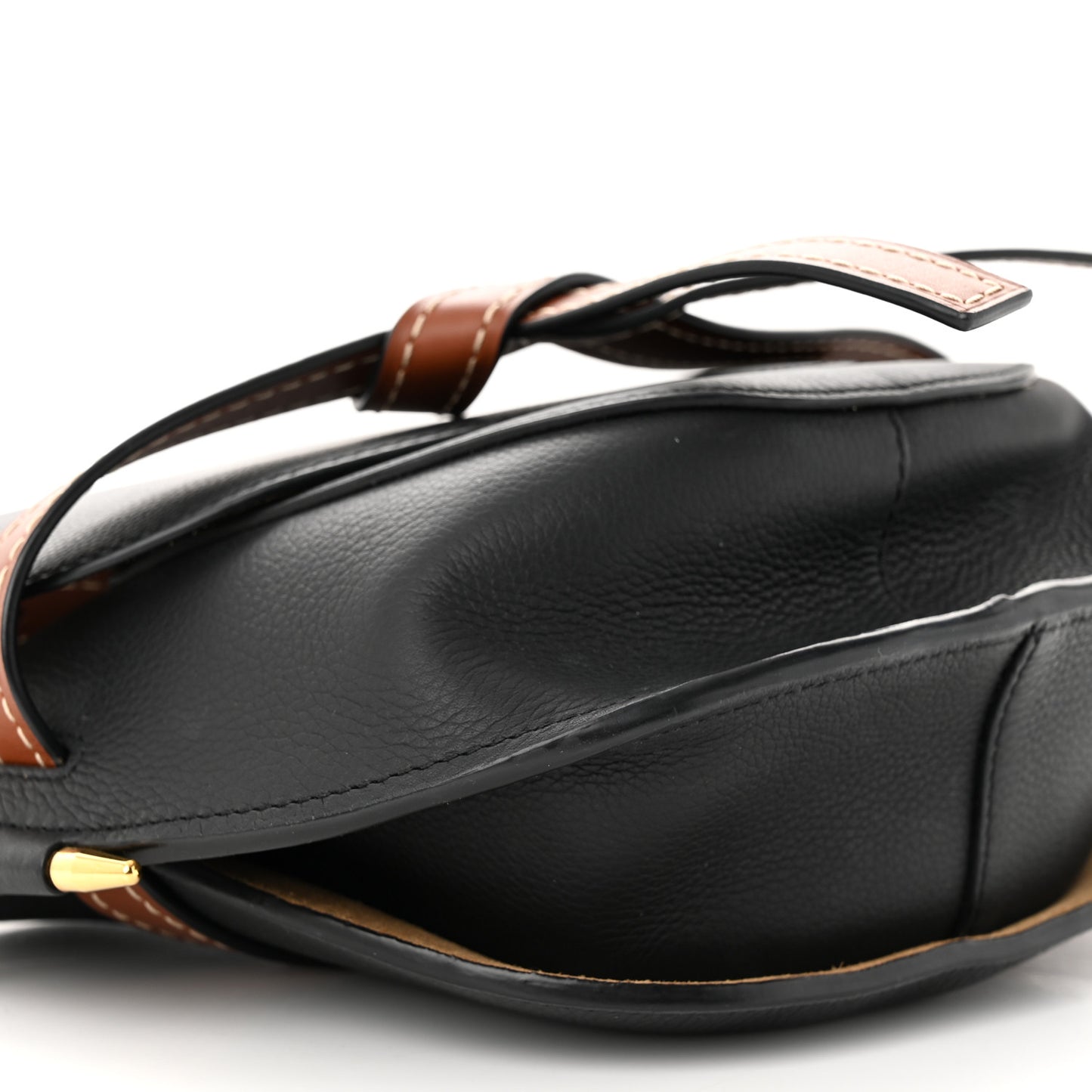 Calfskin Small Gate Crossbody Bag Black Pecan