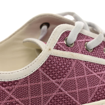 Christian Dior Laminated Canvas Cannage Embroidered Womens Walk'N'Dior Low Top Sneakers 38 Metal Rose 9 of 10