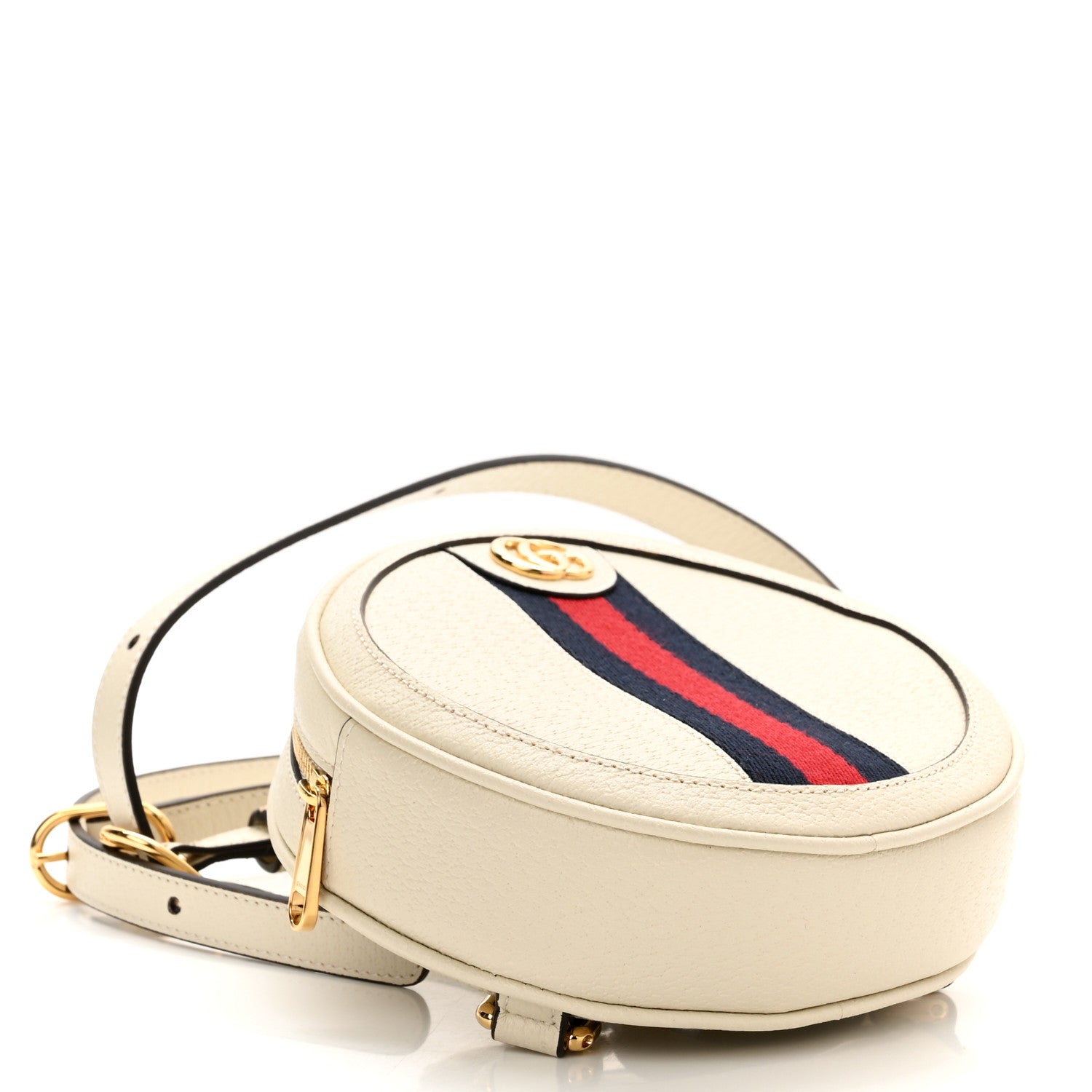 Gucci Textured Calfskin Web Mini Ophidia Round Backpack Mystic White 5 of 11