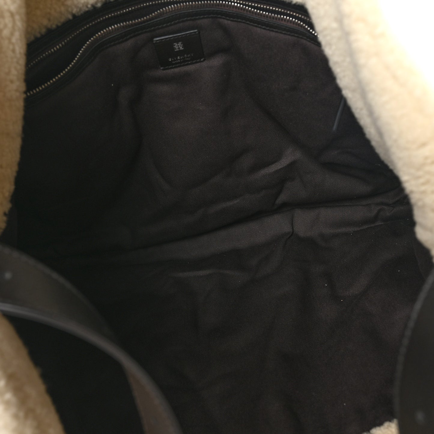 Calfskin Shearling Large Voyou Bag Chocolate