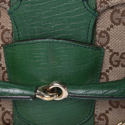 Gucci Monogram Horsebit Web Flap Bag Green 18 of 21