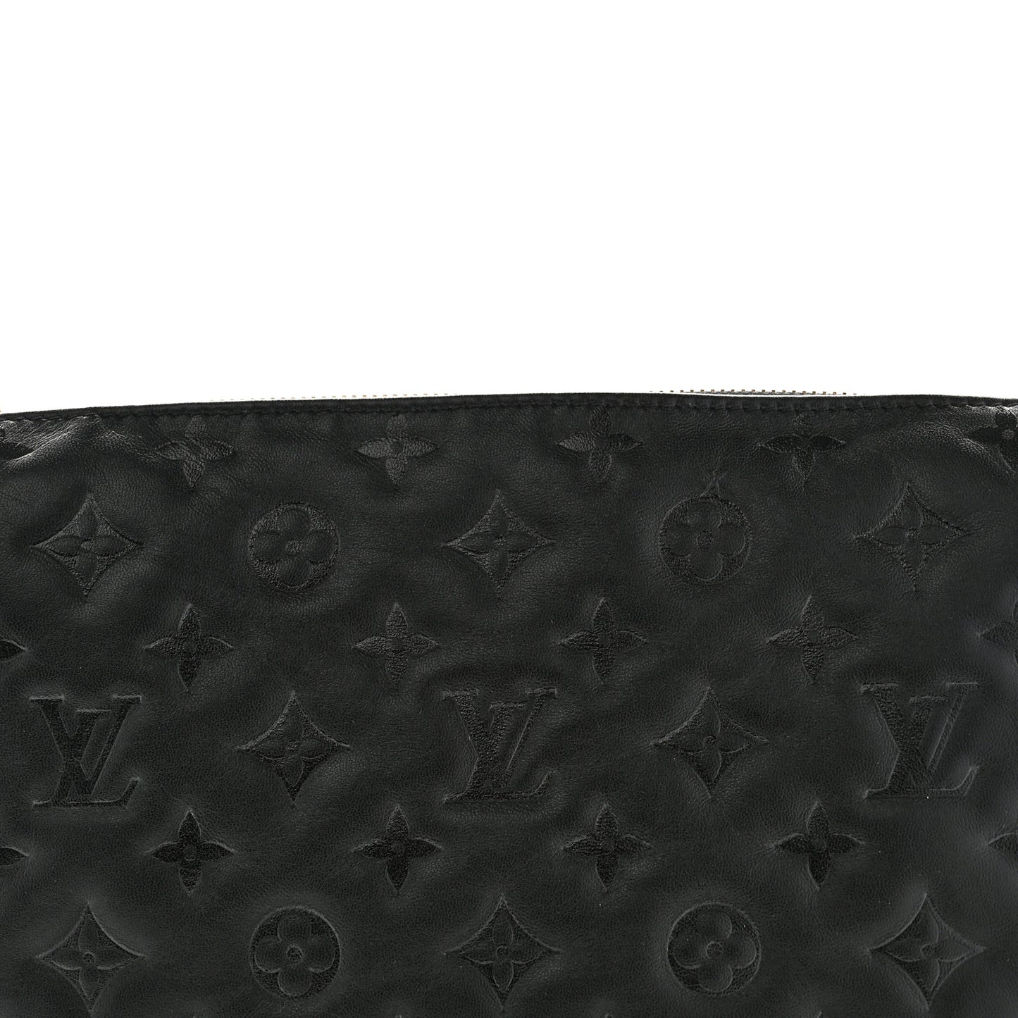 Lambskin Embossed Monogram Coussin PM Black