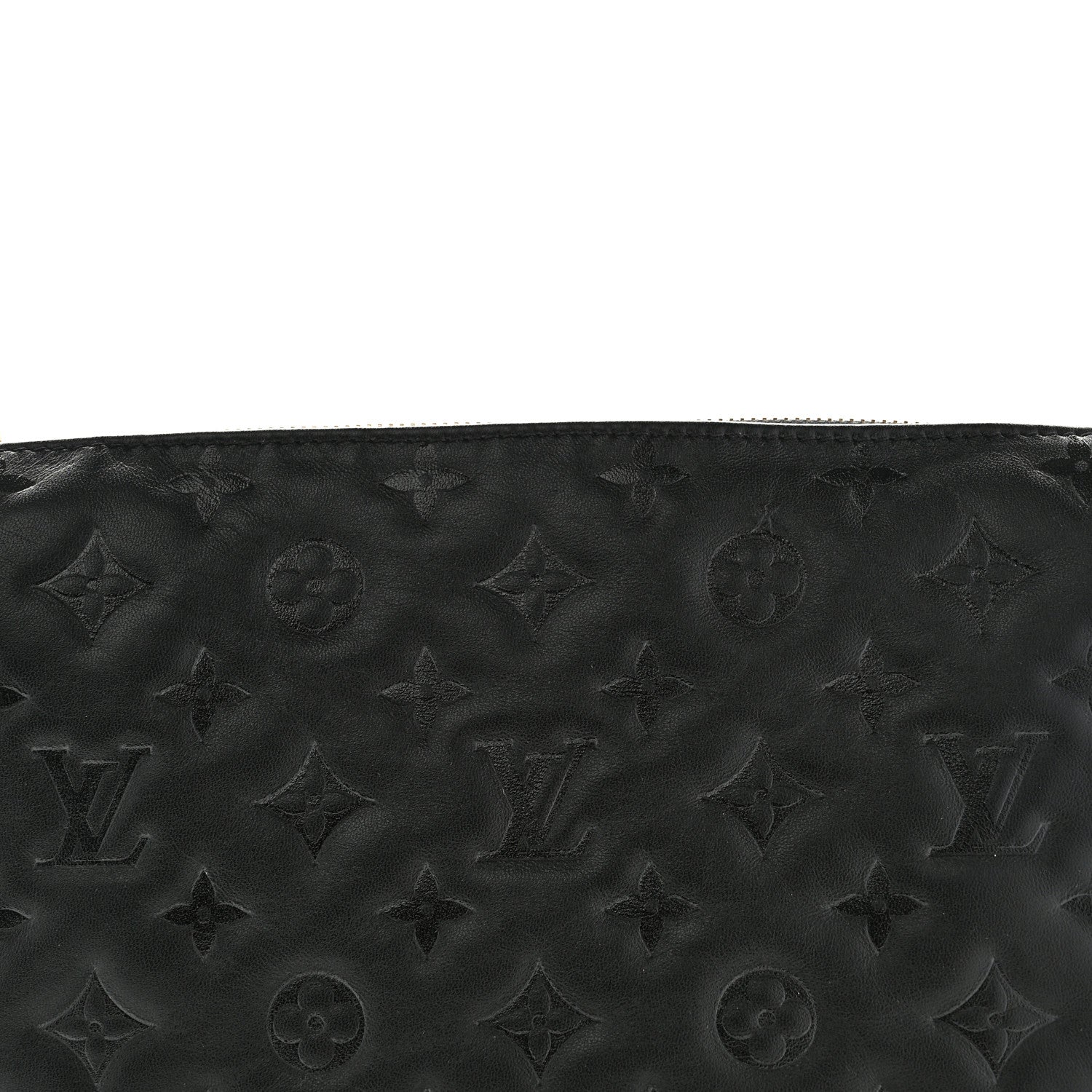 Louis Vuitton Lambskin Embossed Monogram Coussin PM Black 8 of 10