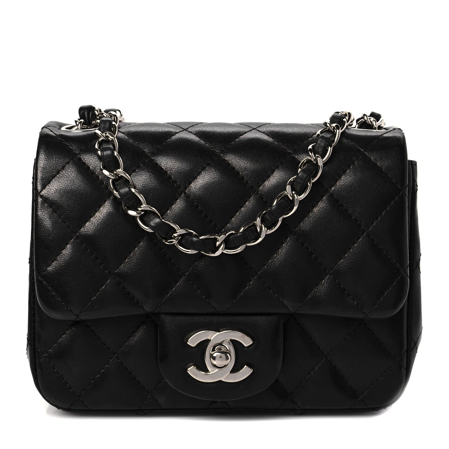 Chanel Lambskin Quilted Mini Square Flap Black 1 of 10