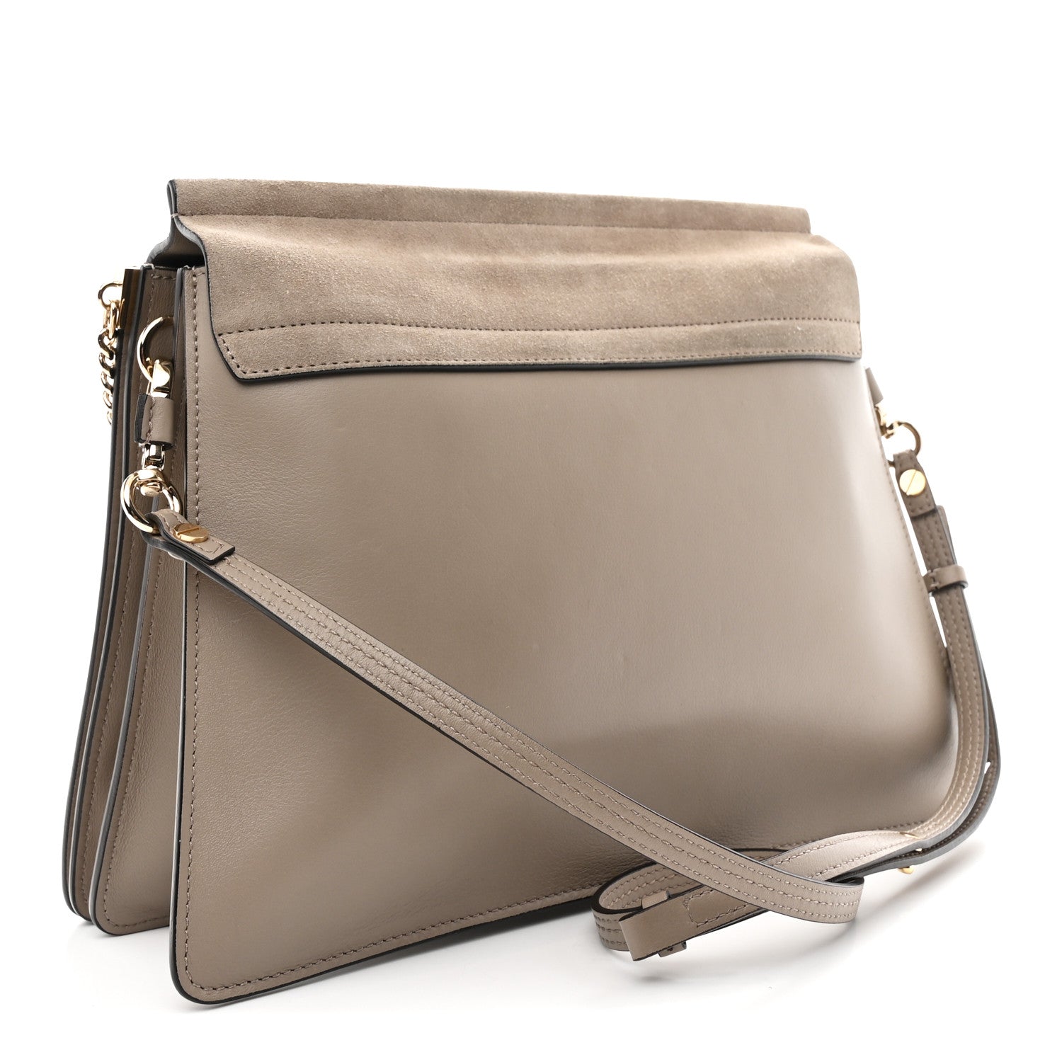 Chloe Calfskin Suede Medium Faye Shoulder Bag Motty Grey 2 of 9