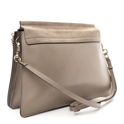Chloe Calfskin Suede Medium Faye Shoulder Bag Motty Grey 2 of 9