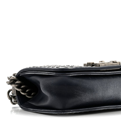 Chanel Faded Calfskin Quilted Small Studded Boy Flap Navy 9 of 13