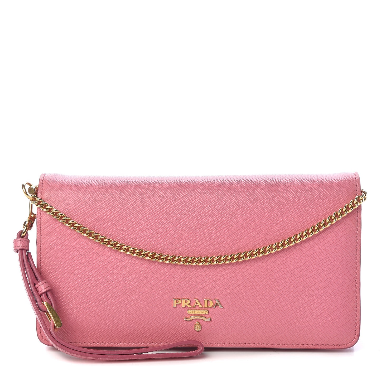 Saffiano Metal Phone Wristlet Crossbody Wallet Begonia