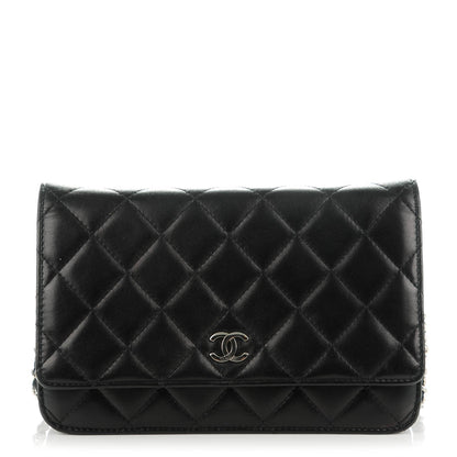 Chanel Lambskin Quilted Wallet On Chain WOC Black 1 of 8