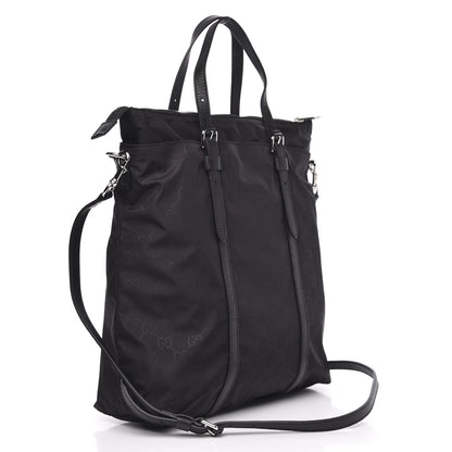 Gucci Nylon Monogram Medium Vertical Tote Black 3 of 9