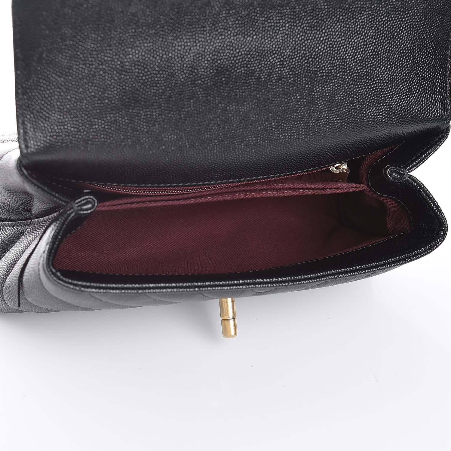 Chanel Caviar Chevron Quilted Mini Coco Handle Flap Black 5 of 8