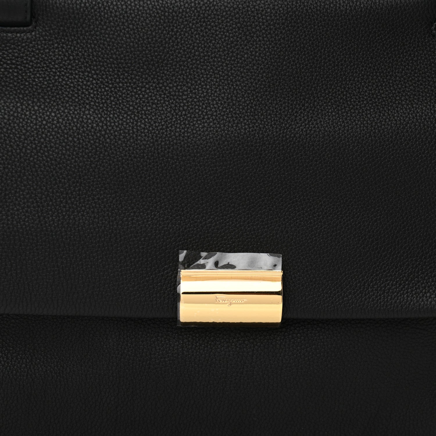 Salvatore Ferragamo Grained Calfskin Bitter Pocket Tote Black 7 of 9