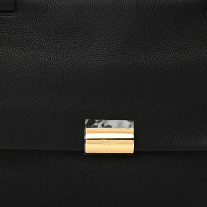 Salvatore Ferragamo Grained Calfskin Bitter Pocket Tote Black 7 of 9