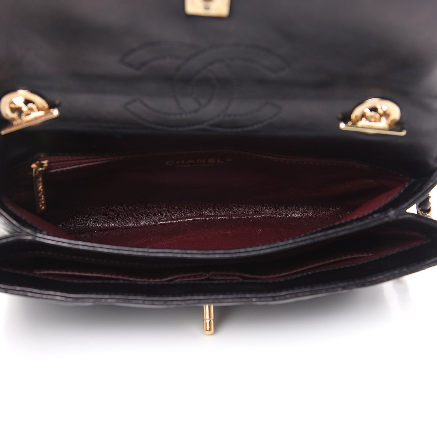 Lambskin Quilted Medium Trendy CC Flap Black