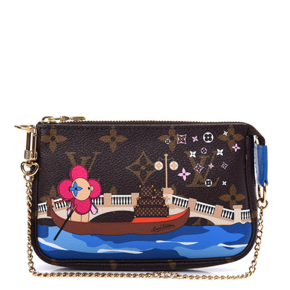 Louis Vuitton Monogram 2019 Christmas Animation Mini Venice Pochette Accessories Blue 1 of 10