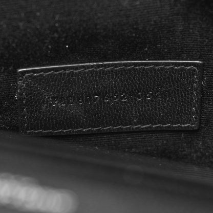 Saint Laurent Grain De Poudre Matelasse Chevron Monogram Envelope Clutch Black 7 of 12
