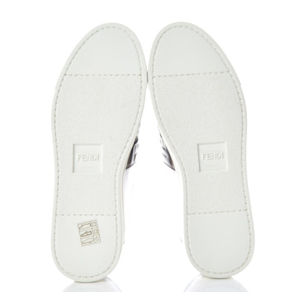 Fendi Vitello FF Embossed Womens Slip On Sneakers 36.5 Ultra White Maya Black 5 of 9