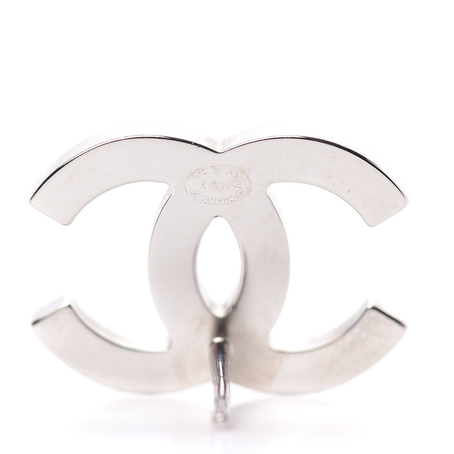 Baguette Crystal CC Earrings Silver