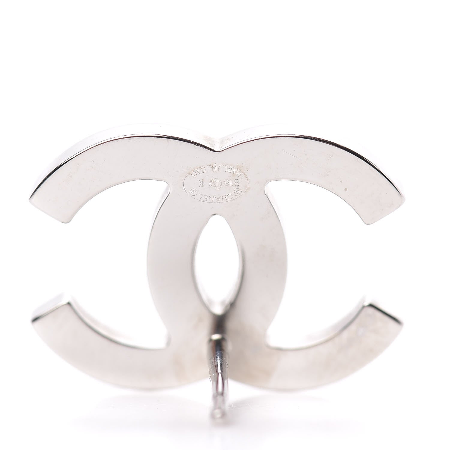 Chanel Baguette Crystal CC Earrings Silver 4 of 5
