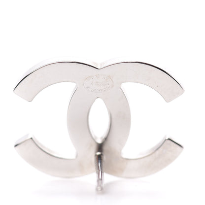 Chanel Baguette Crystal CC Earrings Silver 4 of 5