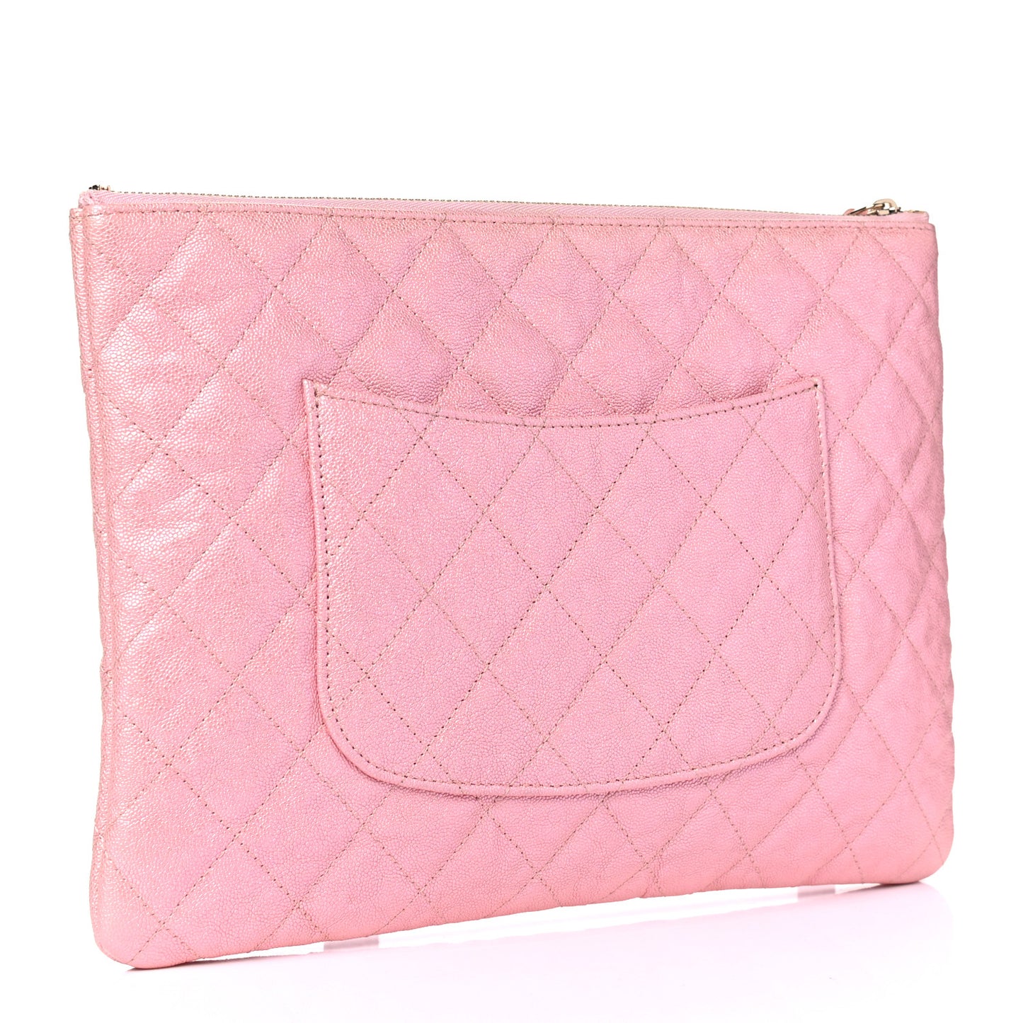 Iridescent Caviar Medium Night by the C Pouch Clutch Rose Pink