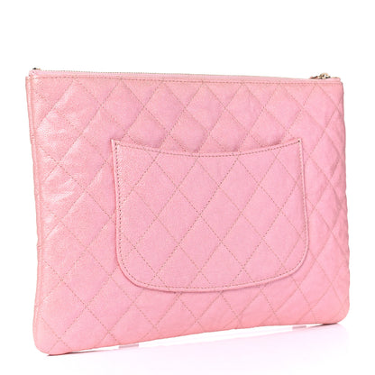 Chanel Iridescent Caviar Medium Night by the C Pouch Clutch Rose Pink 2 of 7