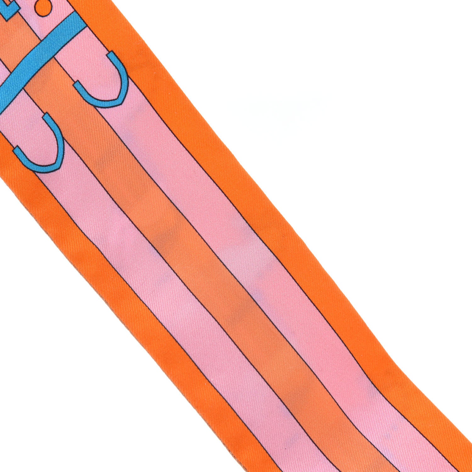 Hermes Silk Rocabar Twilly Orange Bleu Ciel 8 of 9