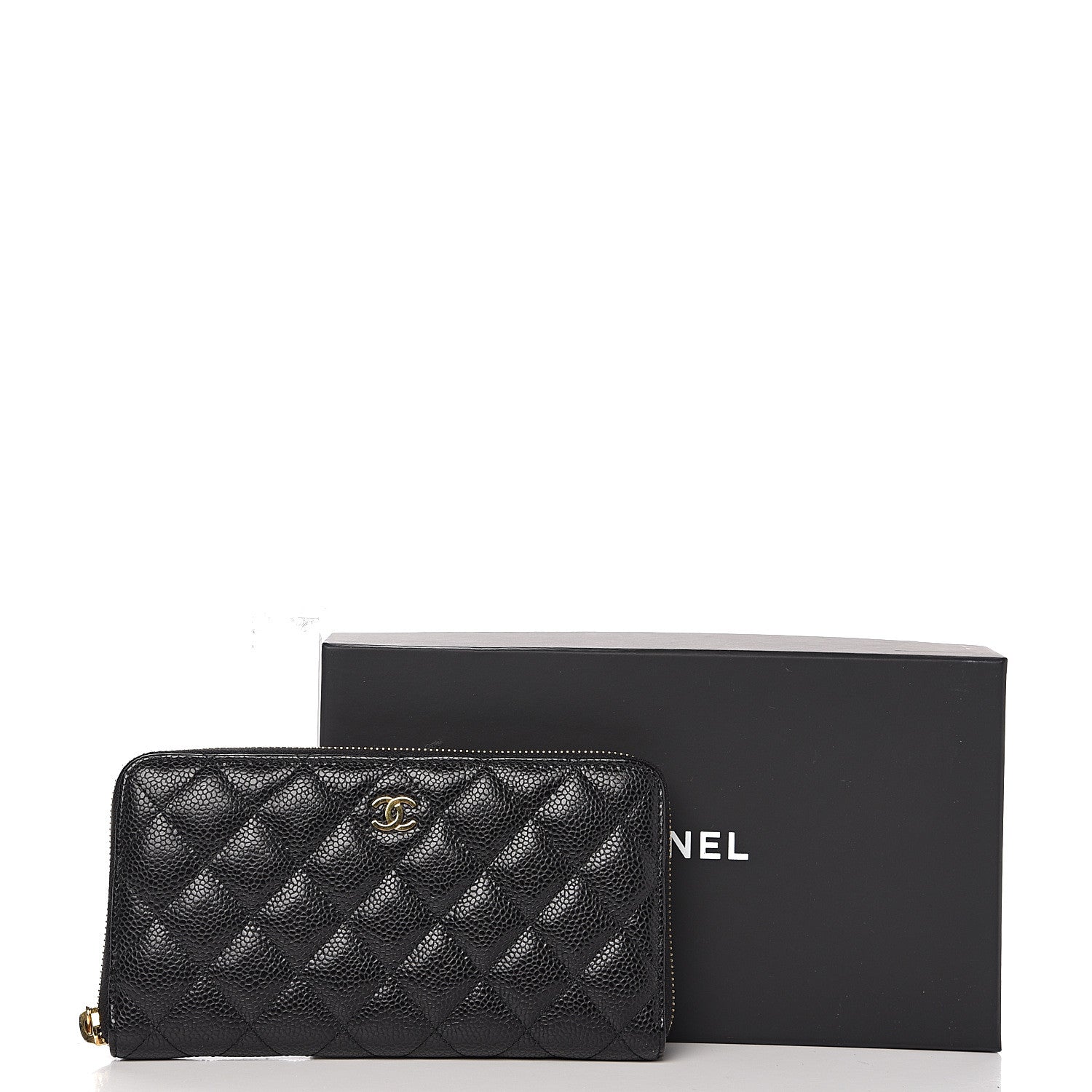 Chanel Caviar Quilted Large Gusset Zip Around Wallet Black 7 of 7