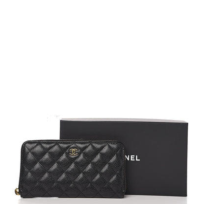 Chanel Caviar Quilted Large Gusset Zip Around Wallet Black 7 of 7