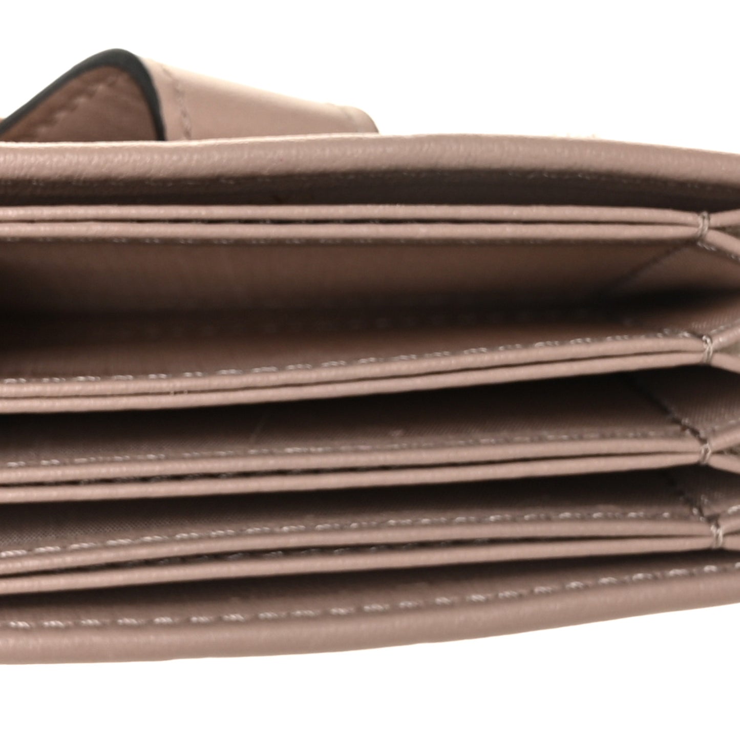 Calfskin Accordion Card Holder Rose Cannelle