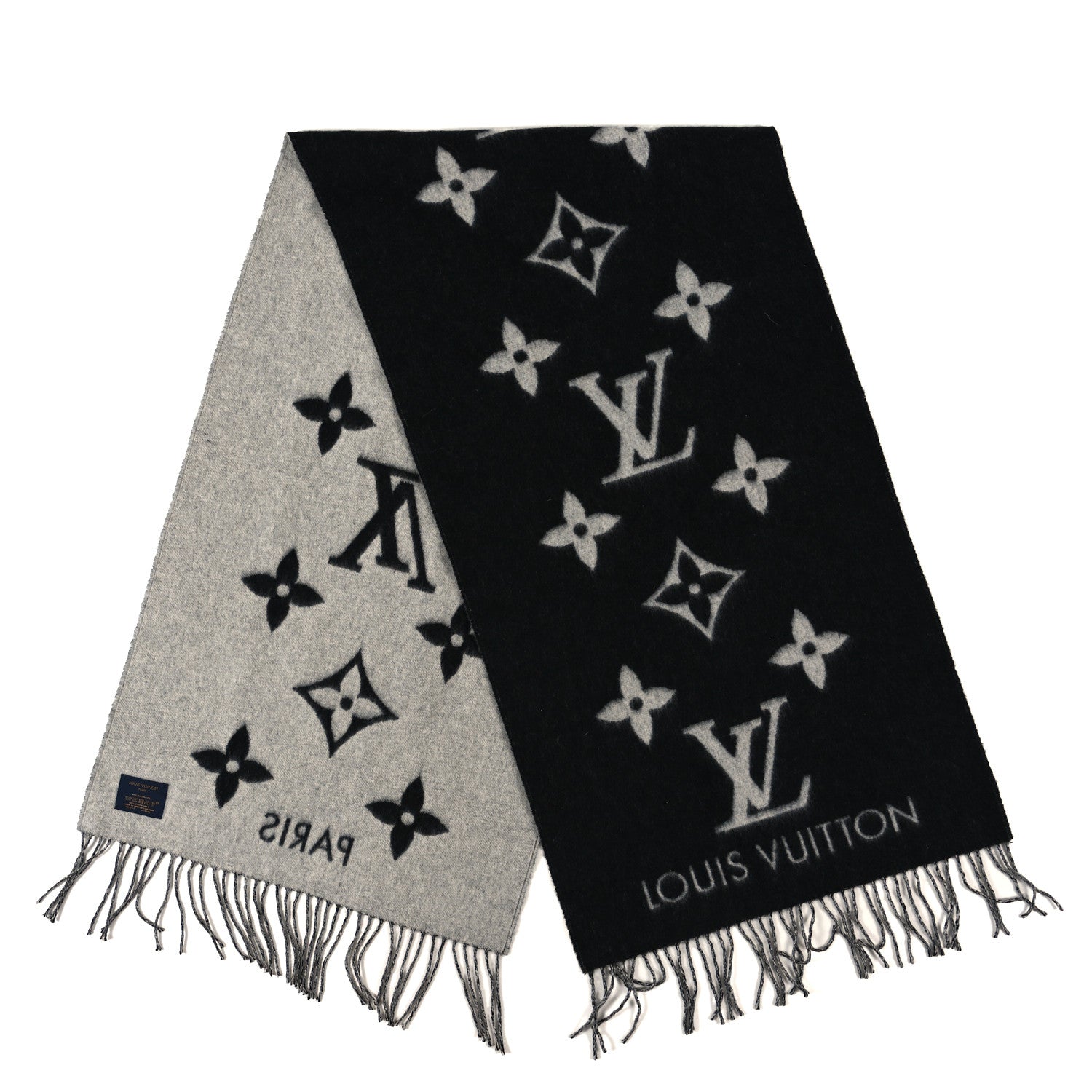 Louis Vuitton Cashmere Monogram Reykjavik Scarf Black Black 2 of 3