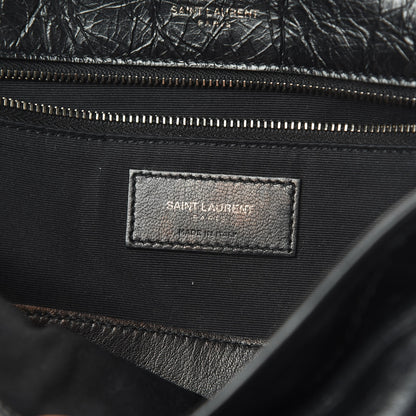 Saint Laurent Crinkled Calfskin Matelasse Monogram Large Niki Chain Satchel Black 6 of 12
