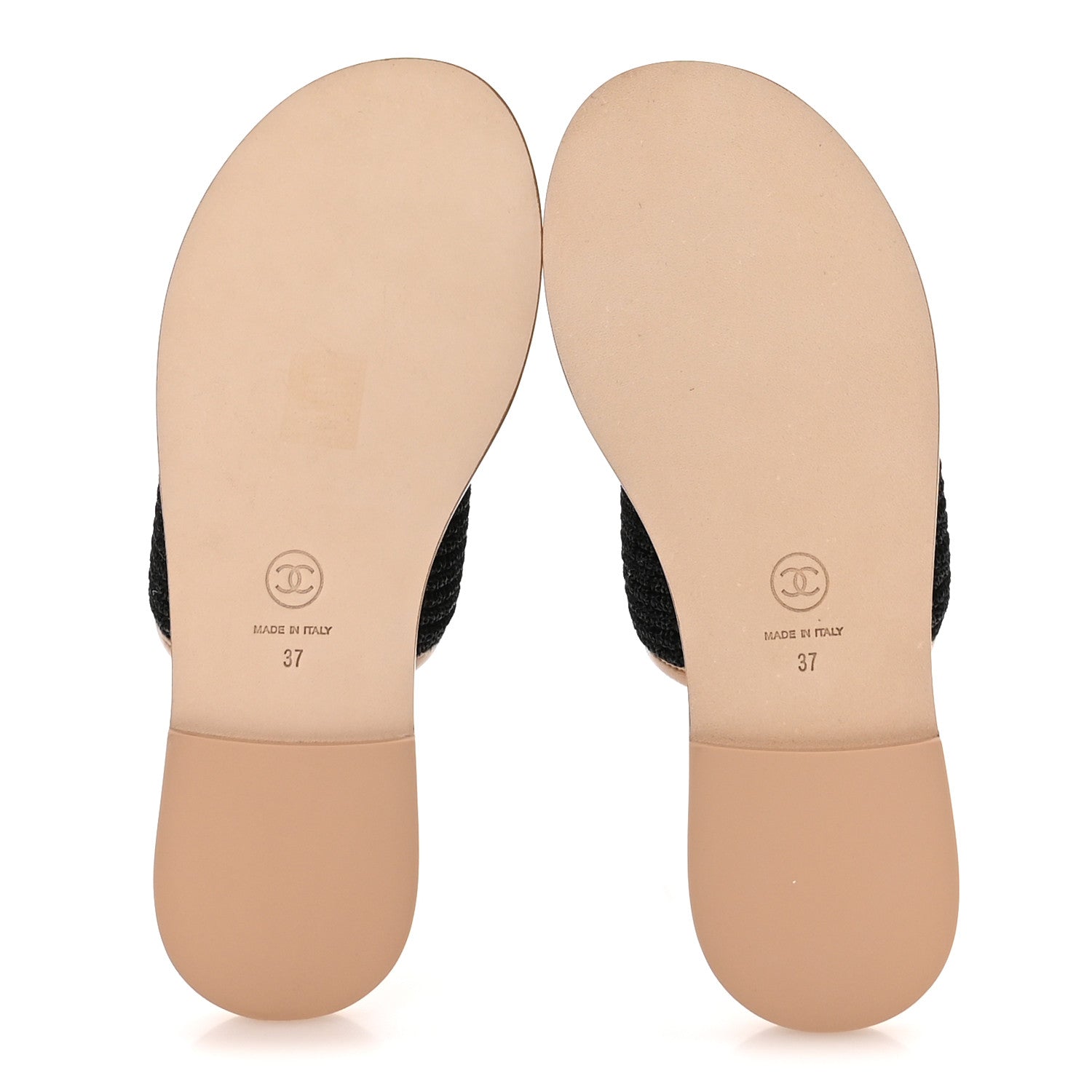 シャネル　フェラガモ　ラルフローレン　４足まとめて Chanel Raffia Lambskin CC Mules 37 Black Beige 1835427 – FASHIONPHILE