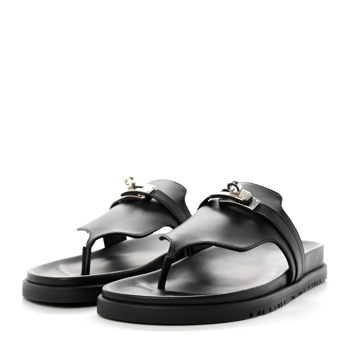 Calfskin Womens Empire Sandals 38 Black