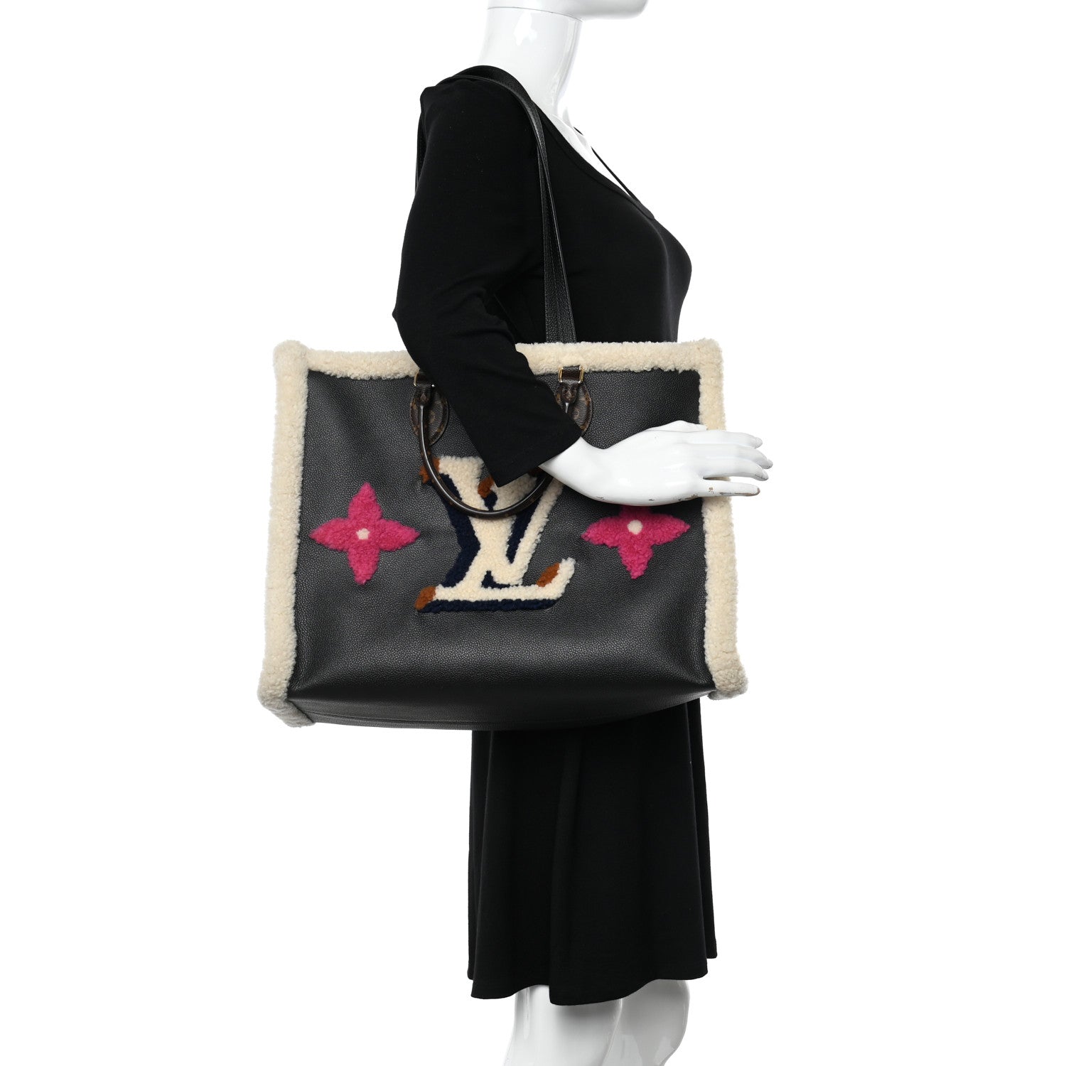 Louis Vuitton Calfskin Monogram Teddy Onthego GM Black 2 of 10