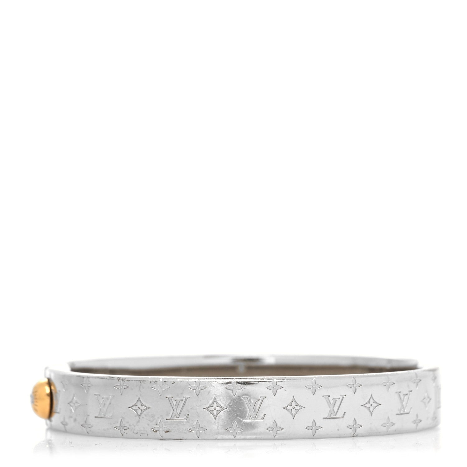 Louis Vuitton Palladium Monogram Nanogram Cuff S Silver 1 of 6