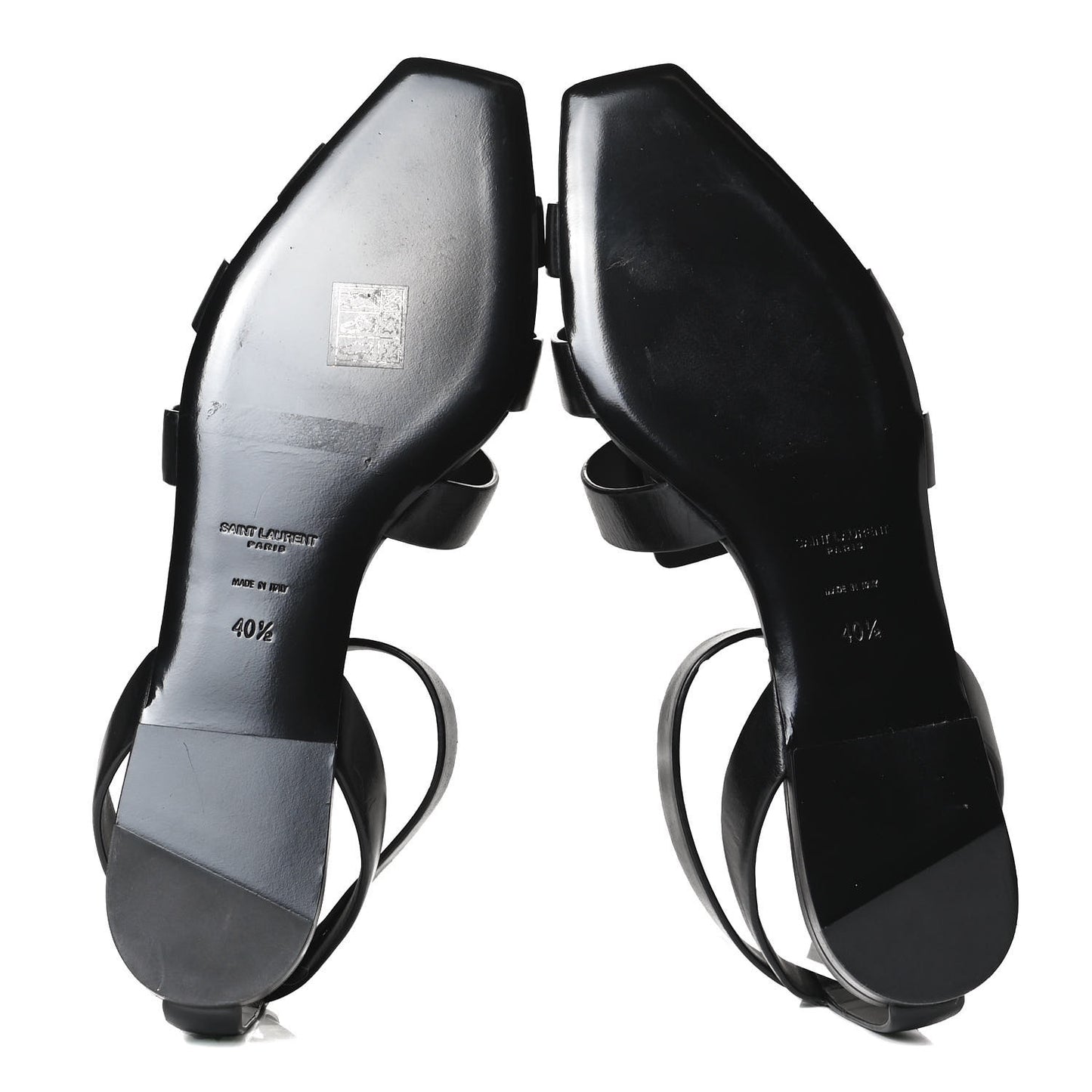 Calfskin Tribute 05 Ankle Wrap Sandals 40.5 Black
