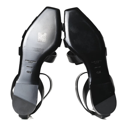 Saint Laurent Calfskin Tribute 05 Ankle Wrap Sandals 40.5 Black 5 of 9